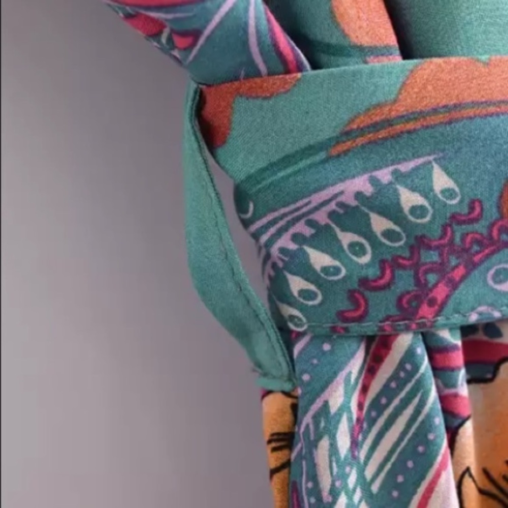 SOLD OUT Green Cosmic Galaxy Moon Boho Short Kimono Coverup Robe - Picture 7 of 11